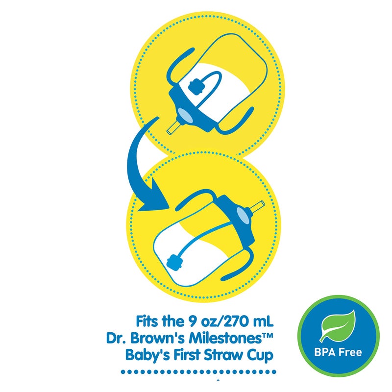 Dr. Brown's Baby's First Straw Cup Straw Replacement Kit with One Straw and One Cleaning Brush, BPA Free - Image 4